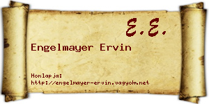 Engelmayer Ervin névjegykártya